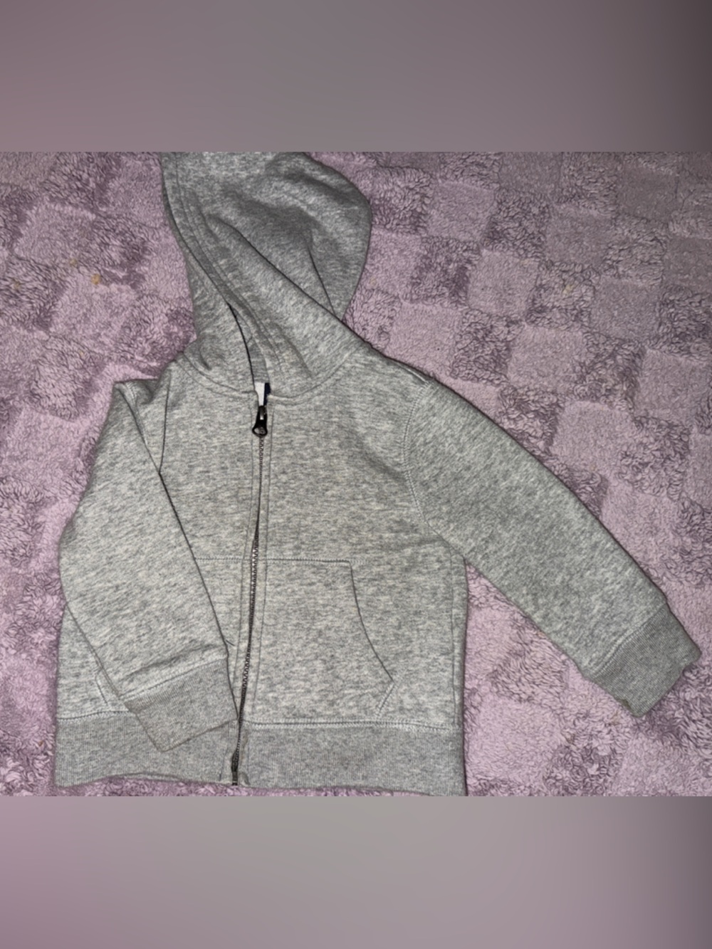 The Children's Place Light Gray Full-Zip Hooded Sweatshirt